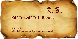 Körtvési Bence névjegykártya